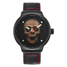 Top brand 3D Skull watch WWOOR relogio masculino genuine leather strap sport men wristwatch